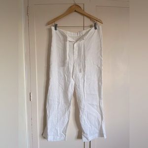 Beatrice Valenzuela White Linen Pants